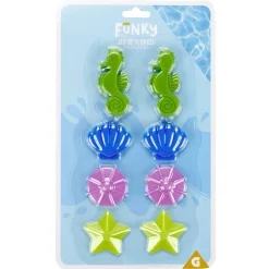 Jeu de plongée lesté en plastique forme coquillages (8 pièces)