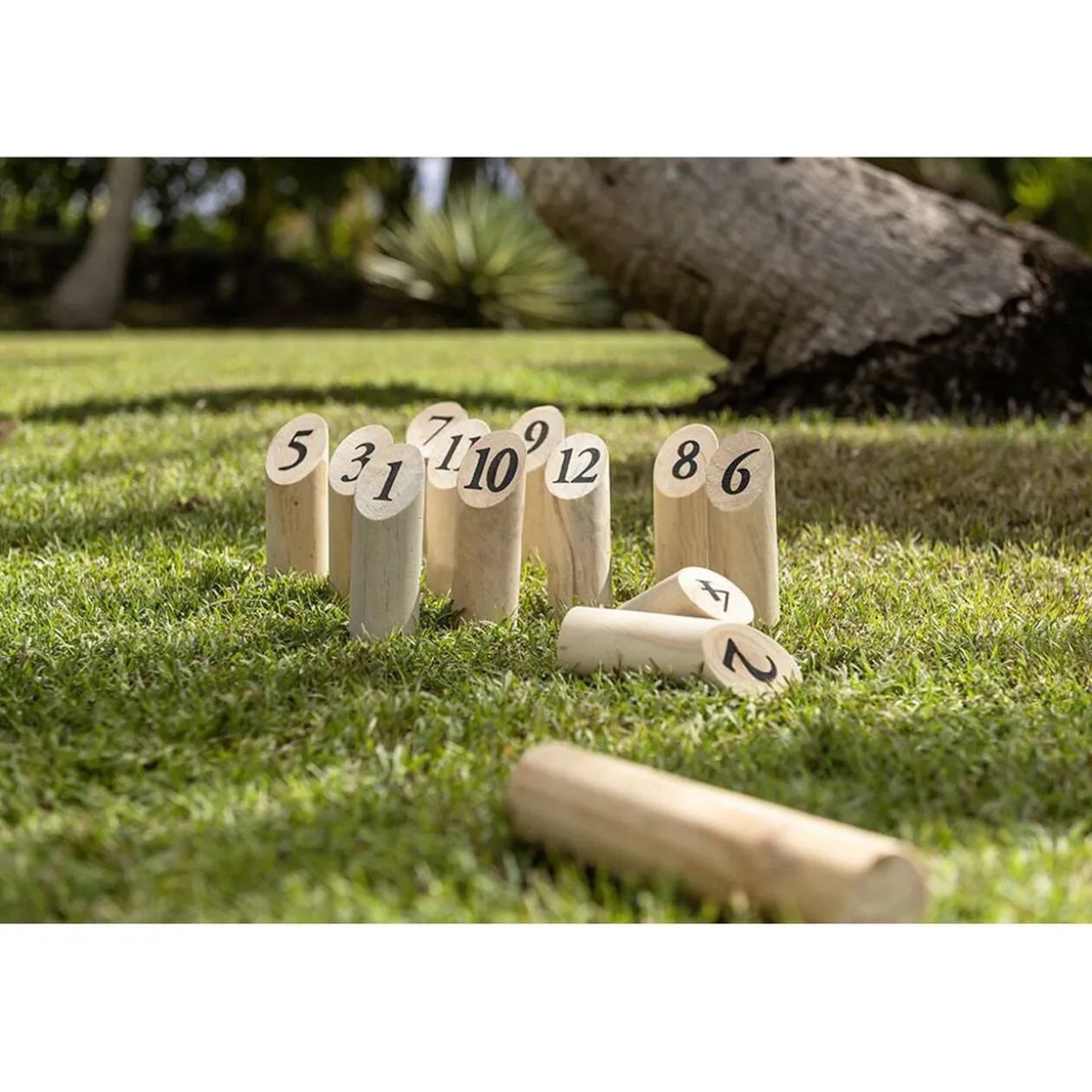Jeu de quilles finlandaises en bois naturel