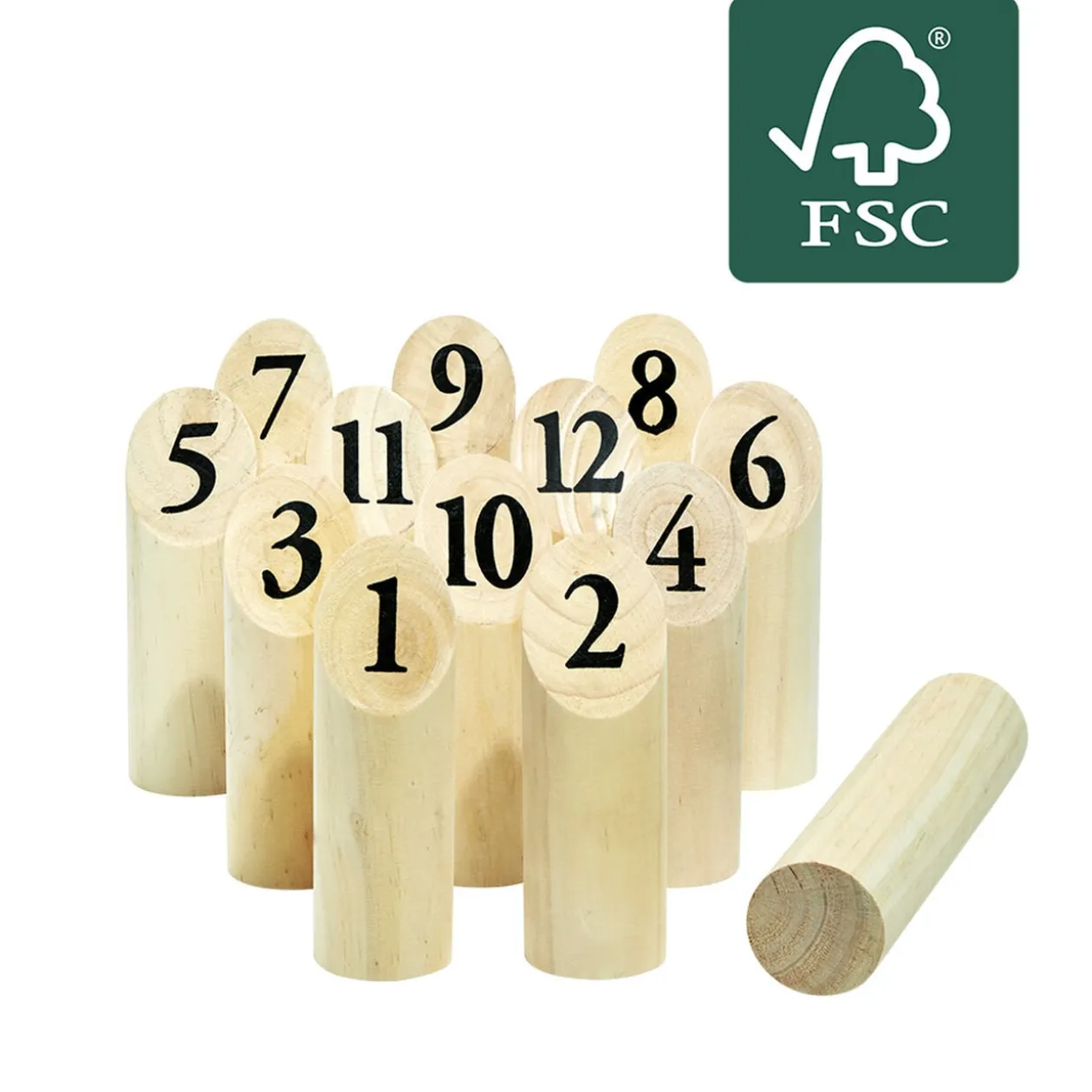 Jeu de quilles finlandaises en bois naturel