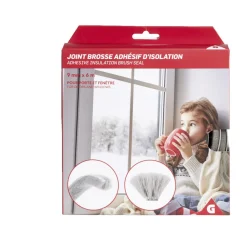 Joint brosse adhésif d'isolation pour porte et fenêtre 9mmx6m blanc