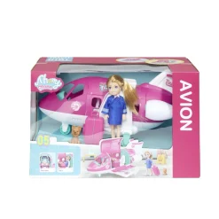 Jouet avion rose avec poupée et accessoires < Gifi New