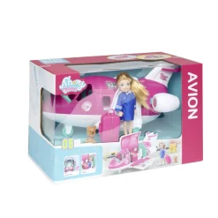 Jouet avion rose avec poupée et accessoires < Gifi New