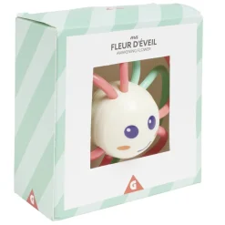 Jouet 1er âge fleur éveil en plastique rouge et vert Ø10xH15cm