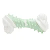 Jouet forme os pour chien à picots blanc et vert pastel L12,3cm