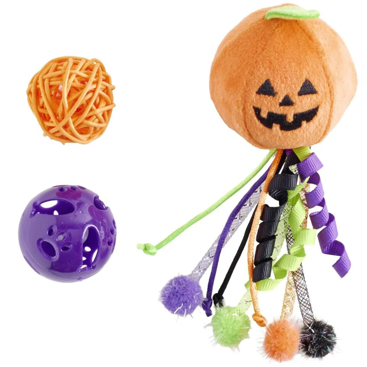 Jouet pour chat balles x3 thème Halloween orange