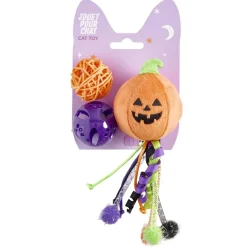 Jouet pour chat balles x3 thème Halloween orange