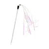 Jouet pour chat canne à pêche plastique L32cm (2 modèles multicolore ou transparent)