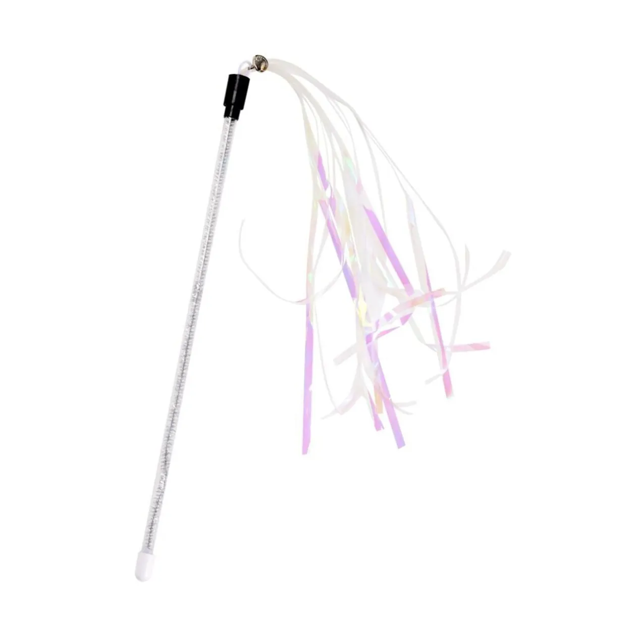 Jouet pour chat canne à pêche plastique L32cm (2 modèles multicolore ou transparent)