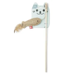 Jouet pour chat en bois avec plume et poisson L40cm < Gifi Clearance