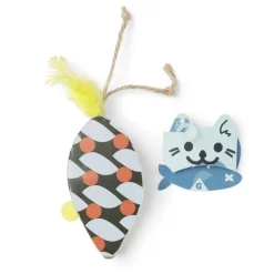 Jouet pour chat forme poisson en jute et papier multicolore L.20 cm < Gifi Online