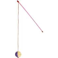 Jouet pour chat pompon avec canne à pêche