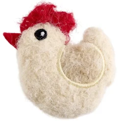 Jouet pour chat x2 forme poule et oeuf en fibre L12cm