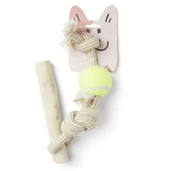 Jouet pour chien avec corde en bois et coton L.46cm < Gifi Clearance