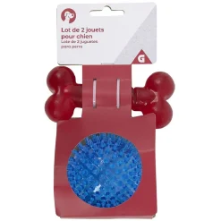 Jouet pour chien Os L.16 cm et Balle Ø8,8 cm < Gifi
