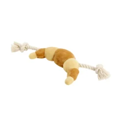 Jouet pour chien peluche croissant et corde marron et beige L44cm