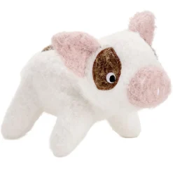 Jouet pour chien peluche fibre cochon blanc L28cm