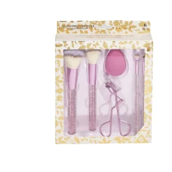 Kit accessoires maquillage 6 pièces beige ou rose - 2 coloris