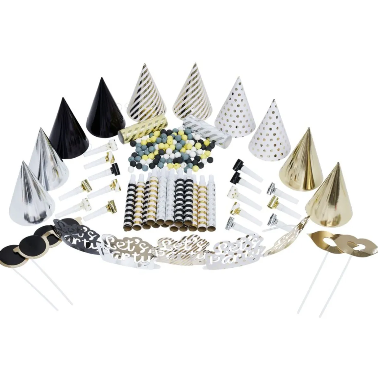 Kit cotillons pour 15 personnes doré et argenté < Gifi Online