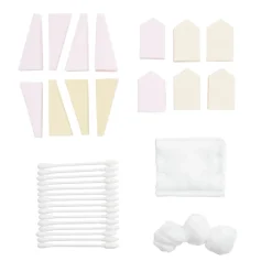 Kit coton et éponge x95 dans boîte rangement 15x10xH10cm
