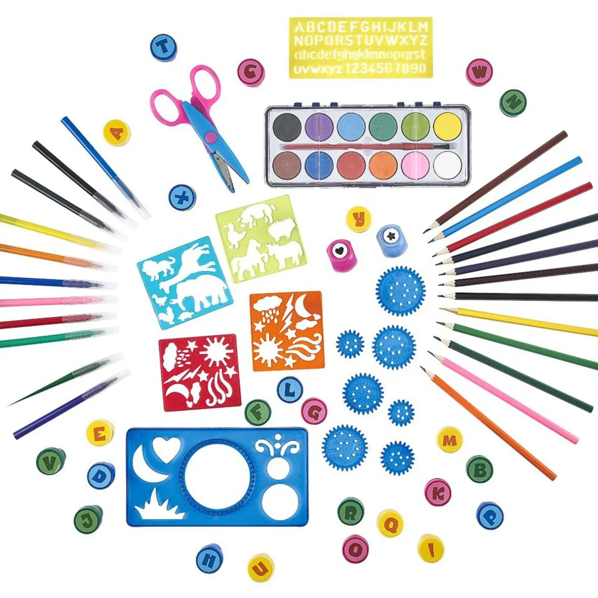Kit créatif dessin mandala pochoir gommette tampon < Gifi Best