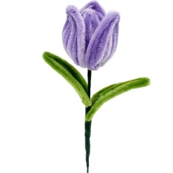 Kit créatif fil chenille fleur à confectionner L36cm (3 modèles)