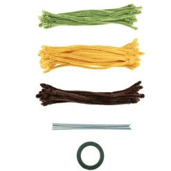 Kit créatif fil chenille fleur à confectionner L36cm (3 modèles)