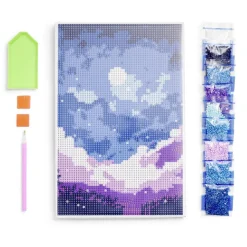 Kit créatif 13 pièces broderie diamants 21x29,7cm 3 modèles