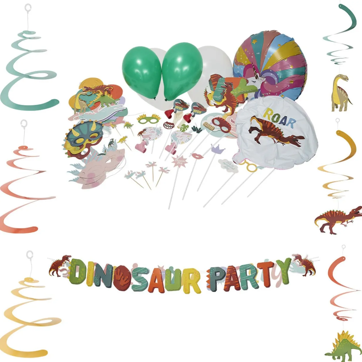 Kit décoration de fête Dinosaure 6 personnes