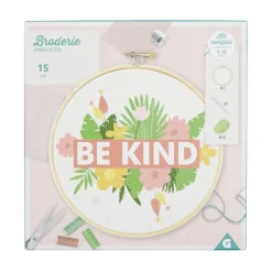 Kit de broderie au fil de coton avec support bois - 3 modèles