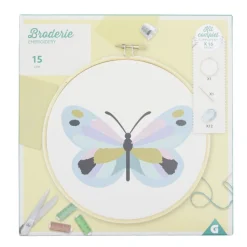 Kit de broderie au fil de coton avec support bois - 3 modèles