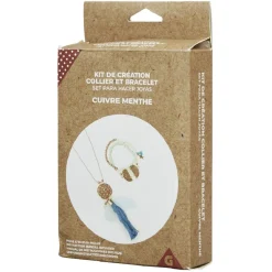 Kit de création collier et bracelet cuivre menthe < Gifi