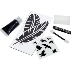 Kit de maquillage Halloween plume corbeau noir < Gifi Online