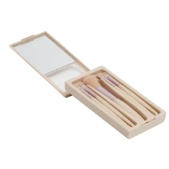 Kit de 5 pinceaux à maquillage dans boîte avec miroir 7x13,5cm < Gifi New