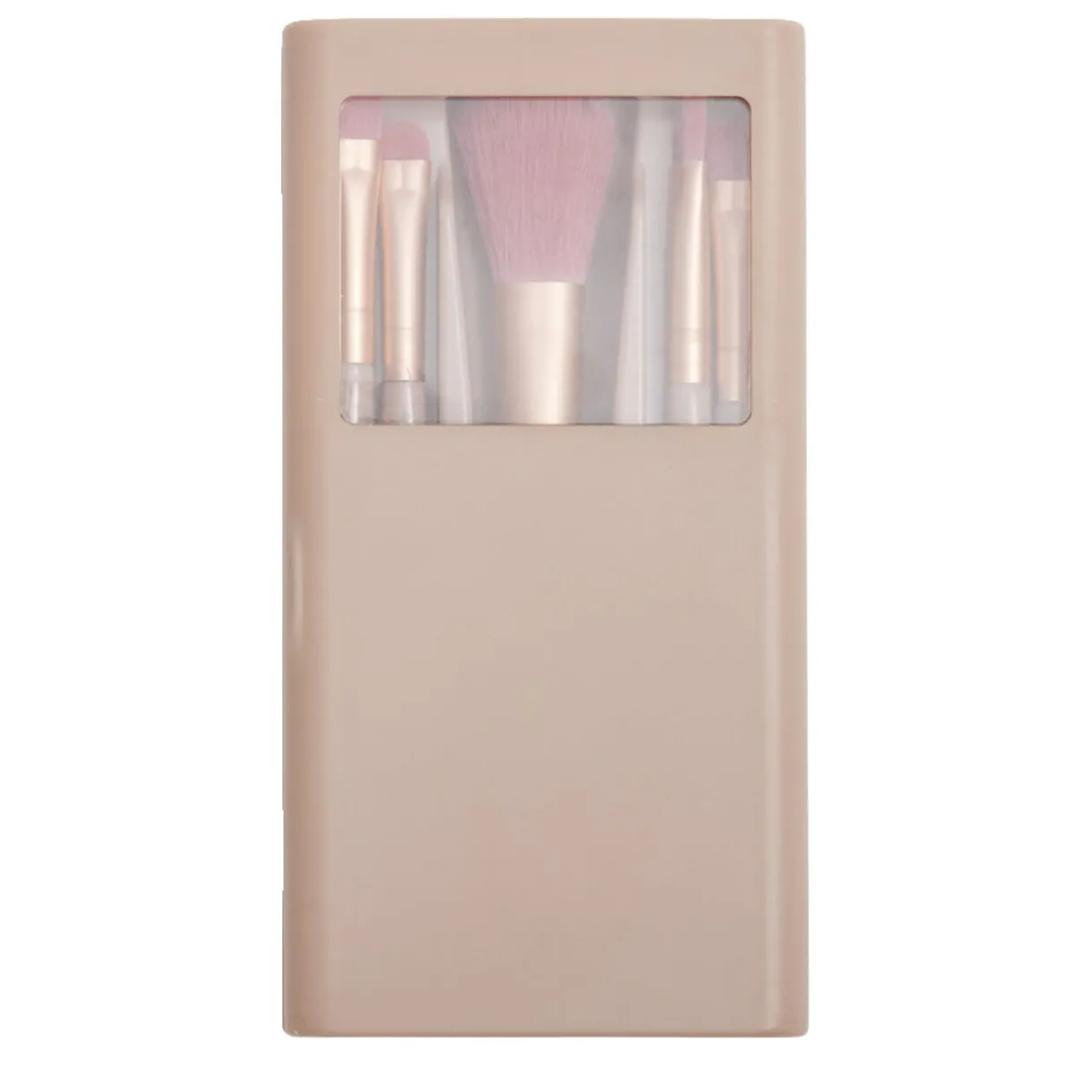 Kit de 5 pinceaux à maquillage dans boîte avec miroir 7x13,5cm < Gifi New