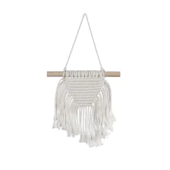 Kit DIY décoration macramé à suspendre en coton beige 10xH20cm