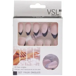 Kit faux ongles French manucure noir x24
