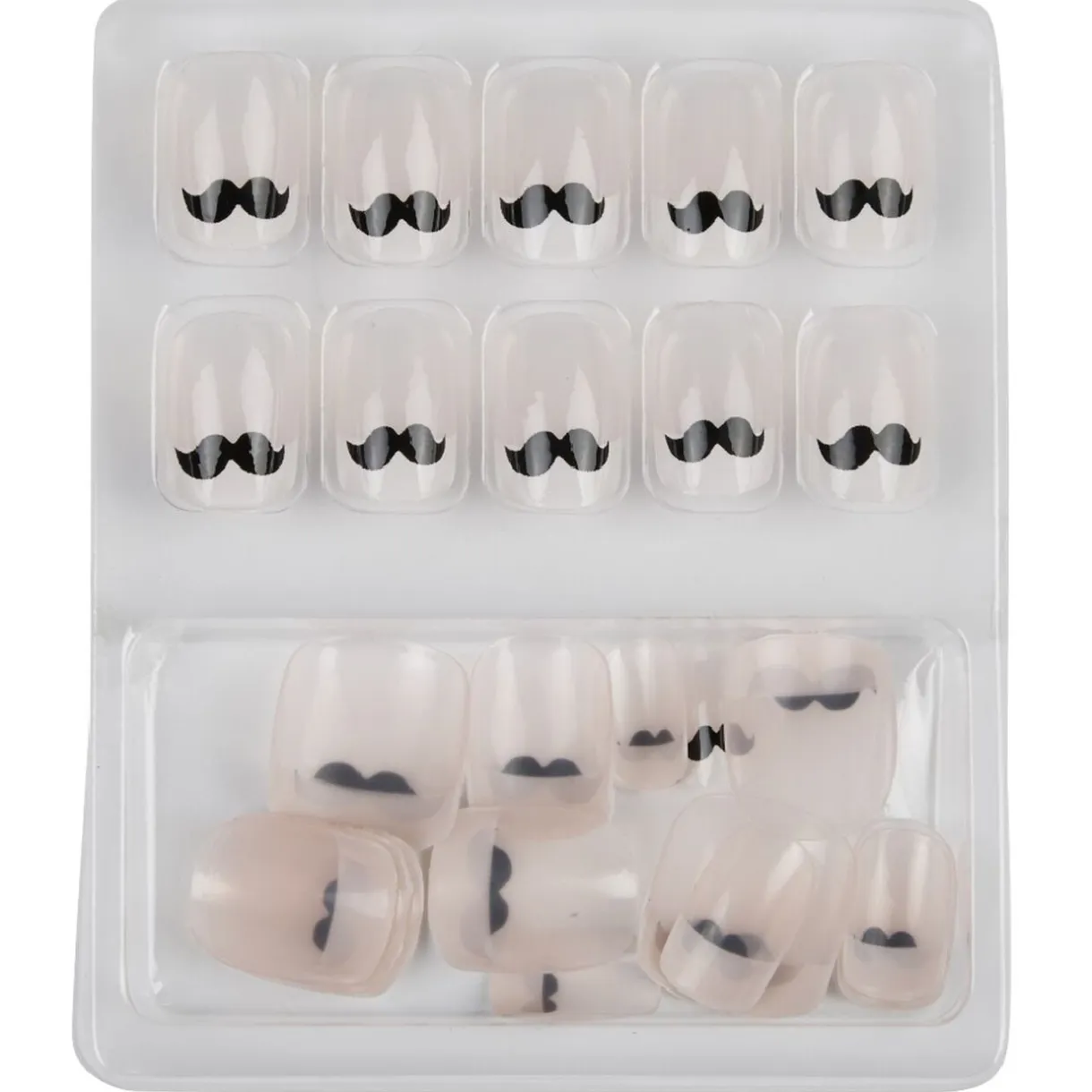 Kit faux ongles motif moustache 24 pièces < Gifi Online