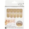 Kit faux ongles pailletés dorés 24 pièces