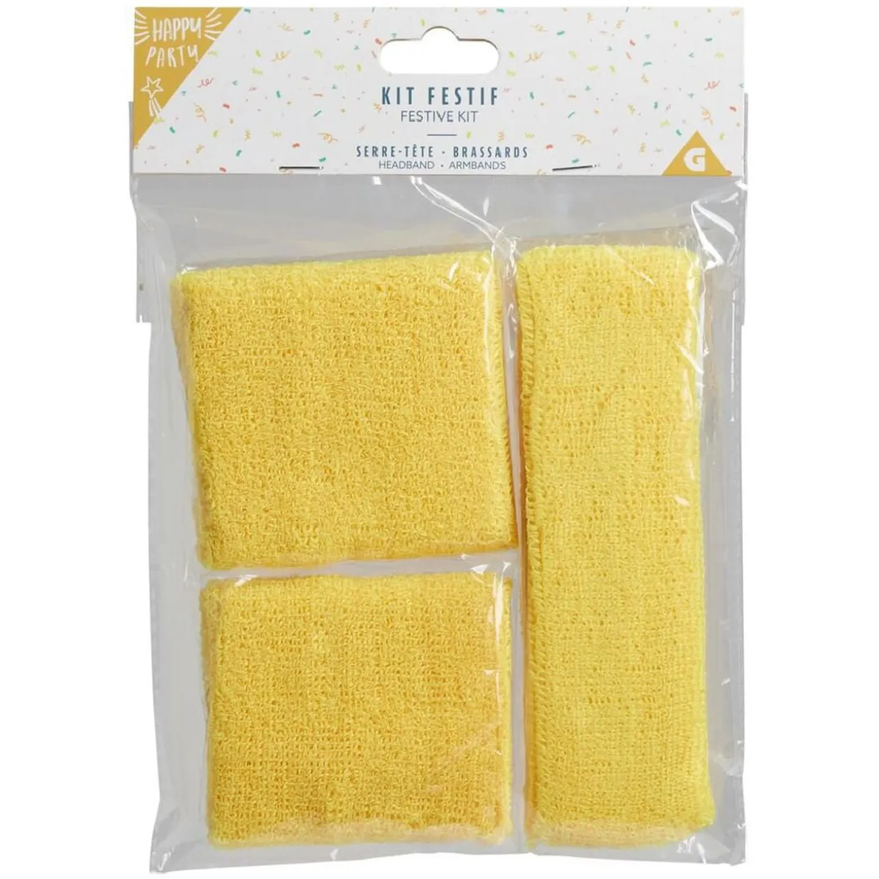 Kit festif 2 bandeaux de poignet et 1 de tête - 4 coloris