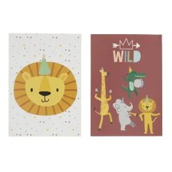 Kit invitation 8 personnes cartes et enveloppes thème animaux sauvage < Gifi Outlet