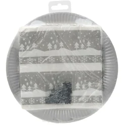 Kit jetable assiette + serviette motif Noël argenté x20 < Gifi Clearance