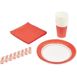 Kit jetable 32 pièces rouge
