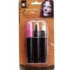 Kit maquillage crayon Halloween noir blanc et rose néon