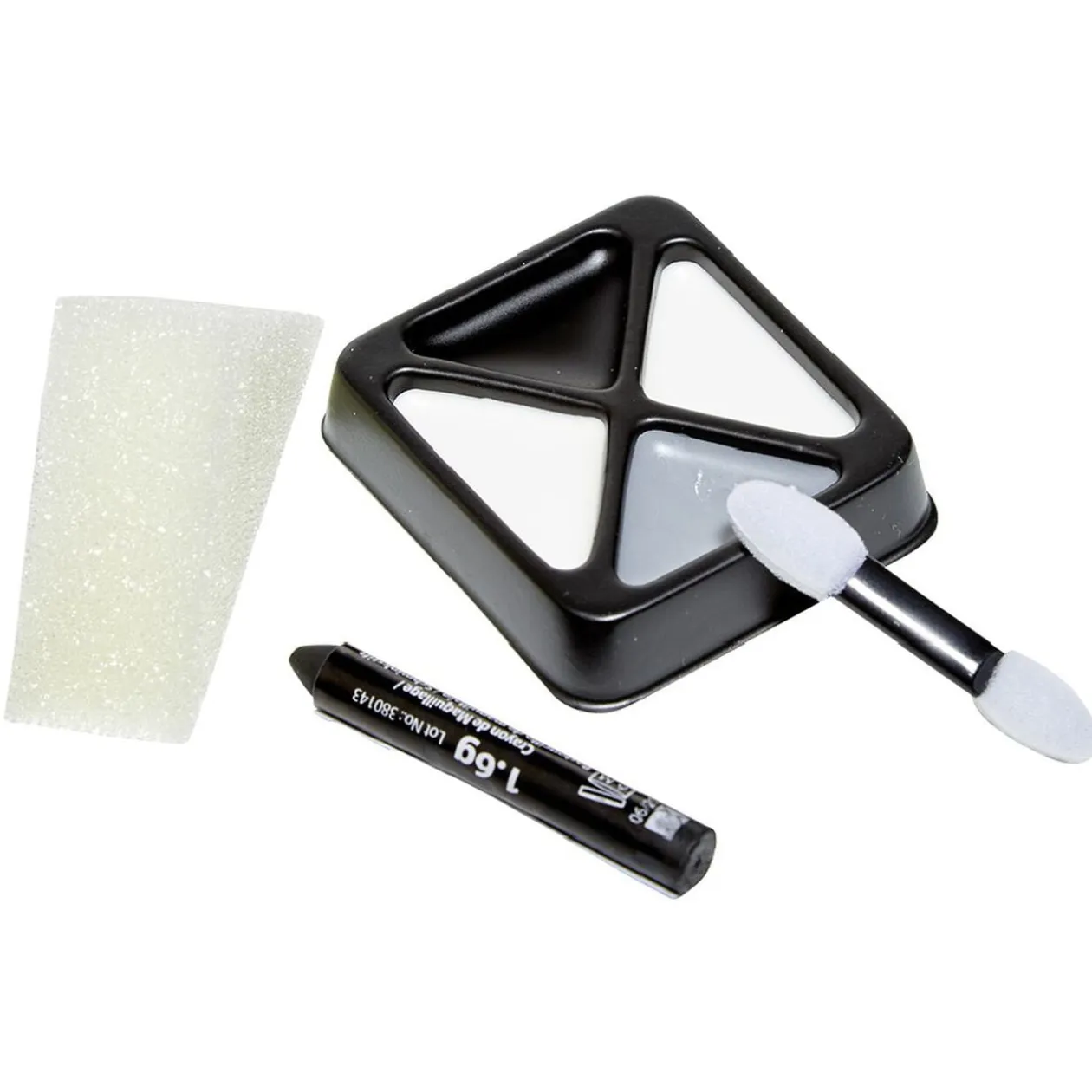 Kit maquillage gras Halloween squelette blanc gris noir