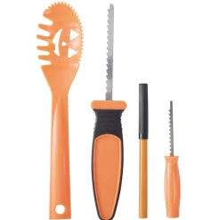 Kit outil de sculpture pour citrouille x4 plastique orange et fer
