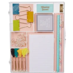 Kit papeterie bloc note motif floral crayon et gomme < Gifi Hot