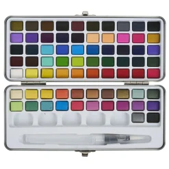 Kit peinture aquarelle 72 couleurs avec pinceau à réservoir d'eau