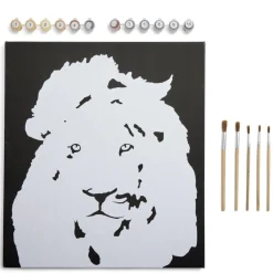 Kit peinture numéros 45x40cm avec peintures et pinceaux (3 modèles)