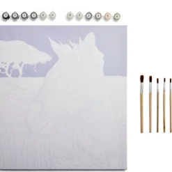 Kit peinture numéros 45x40cm avec peintures et pinceaux (3 modèles)
