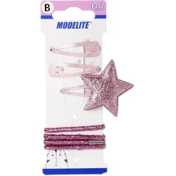 Kit pince clic clac x3 + élastique rose pailleté x4 < Gifi Discount